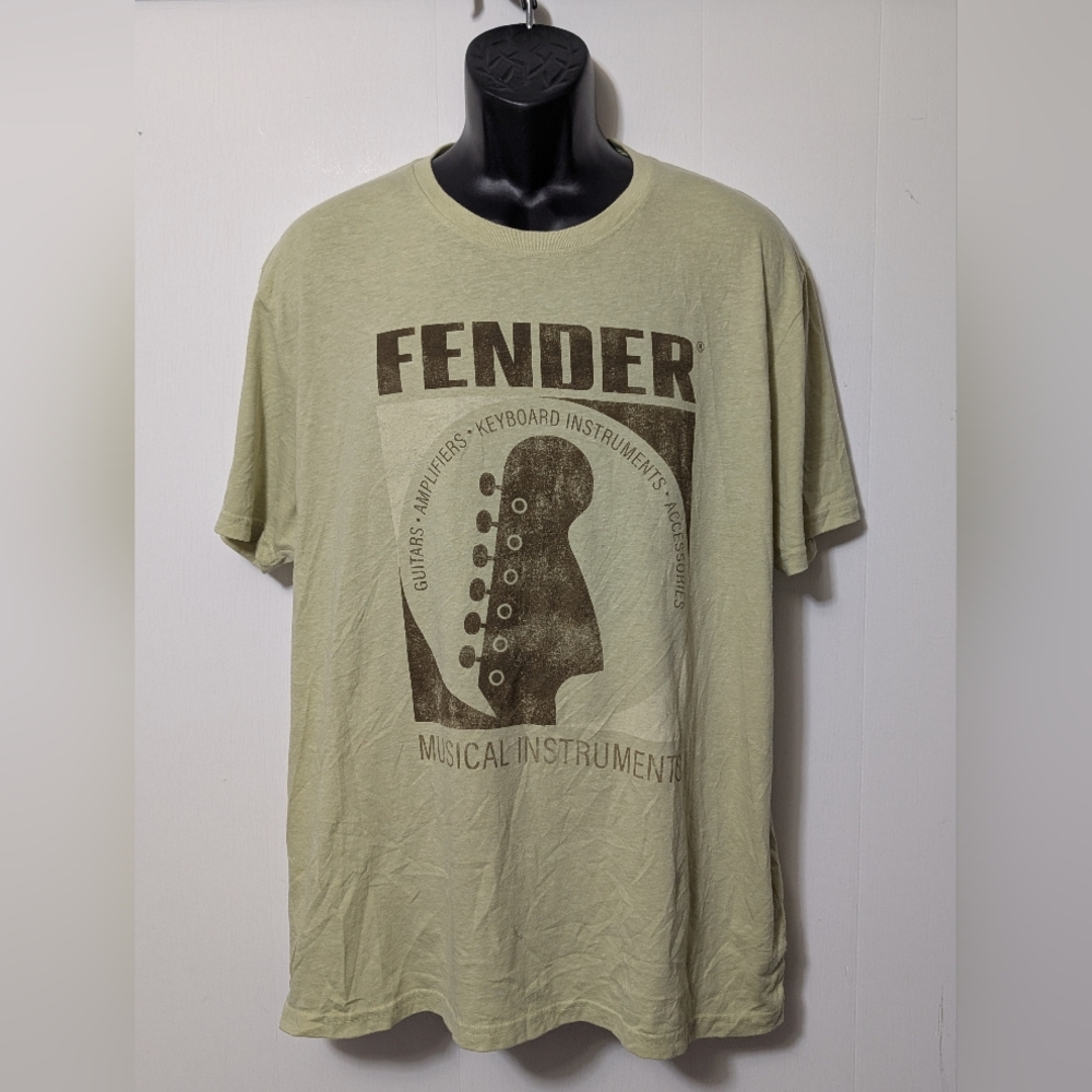 Men's Lucky Fender Collaboration Light Green Graphic T-Shirt Size XXL